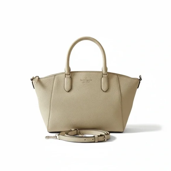 👜 Kate Spade Loden Satchel – White Pebbled Leather Convertible Crossbody Bag ✨